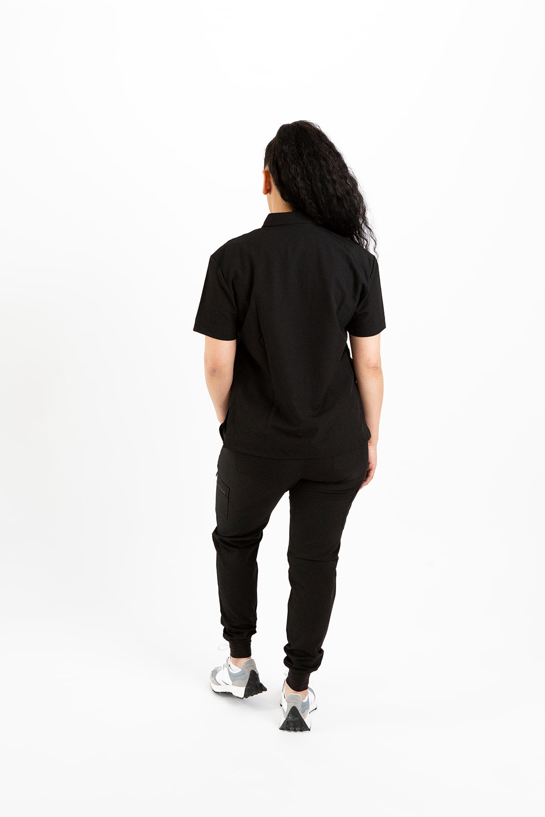 CLASSIC HIGH WAISTED WOMEN'S JOGGER SCRUB PANTS (BLACK)
