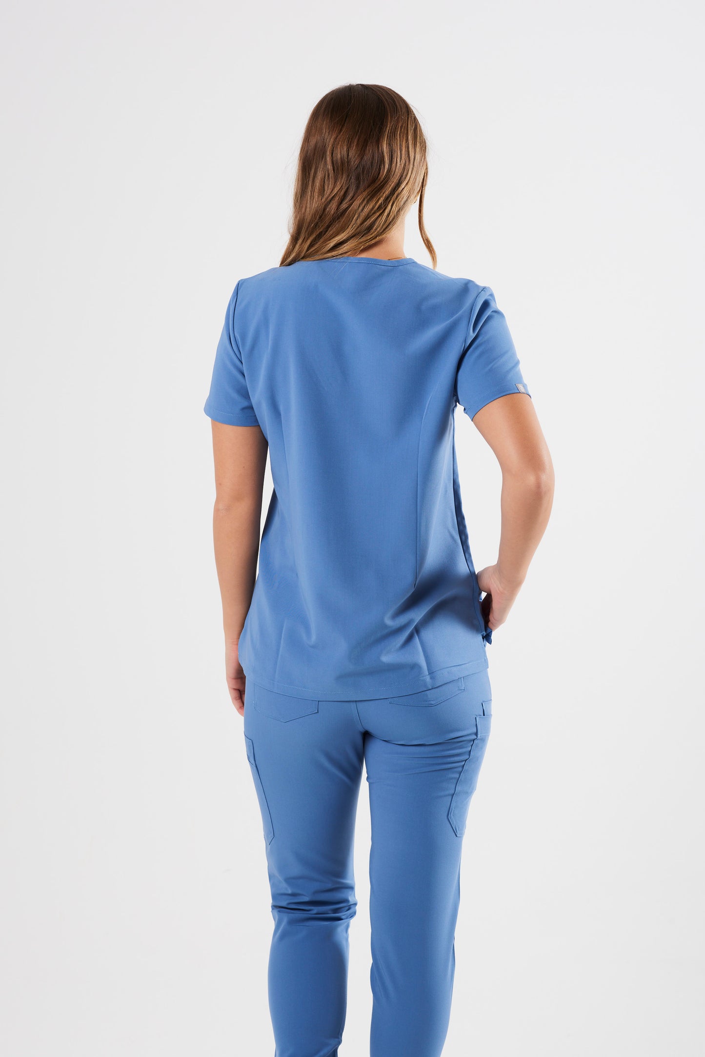 CLASSIC HIGH WAISTED JOGGER WOMEN'S SCRUB PANTS (CEIL BLUE)