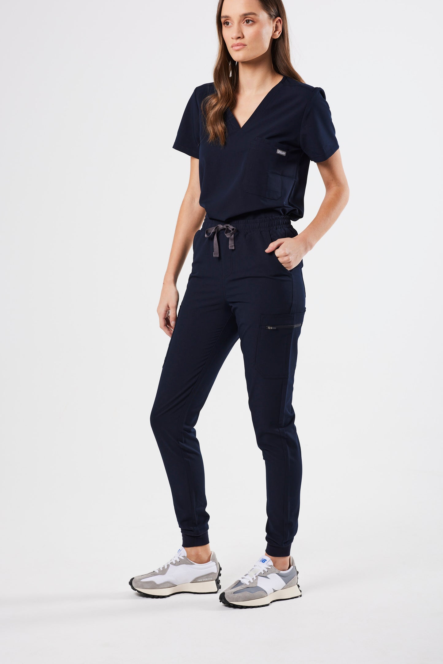 CLASSIC HIGH WAISTED JOGGER WOMEN'S SCRUB PANTS (NAVY)