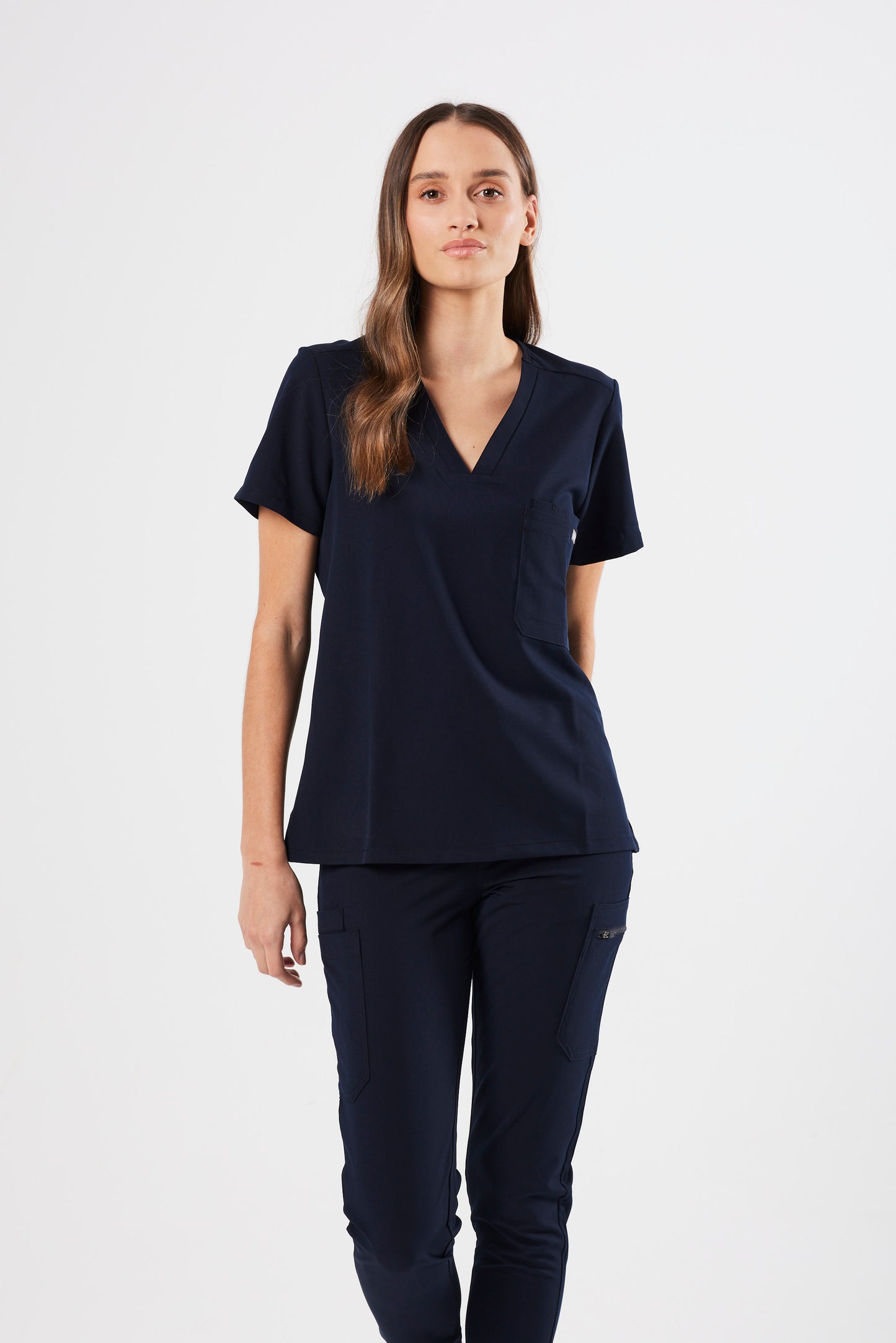CLASSIC HIGH WAISTED JOGGER WOMEN'S SCRUB PANTS (NAVY)