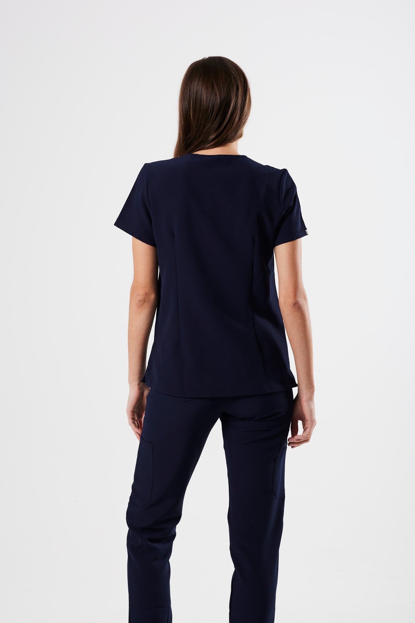 FLEX TWO-POCKET WOMEN'S SCRUB TOP (NAVY)