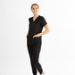 SUPER-SOFT THREE POCKET WOMEN'S SCRUB TOP (BLACK)