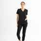 SUPER-SOFT THREE POCKET WOMEN'S SCRUB TOP (BLACK)