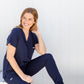 SUPER-SOFT CHEST-POCKETS WOMEN'S SCRUB TOP (NAVY)