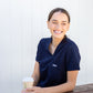 SUPER-SOFT CHEST-POCKETS WOMEN'S SCRUB TOP (NAVY)