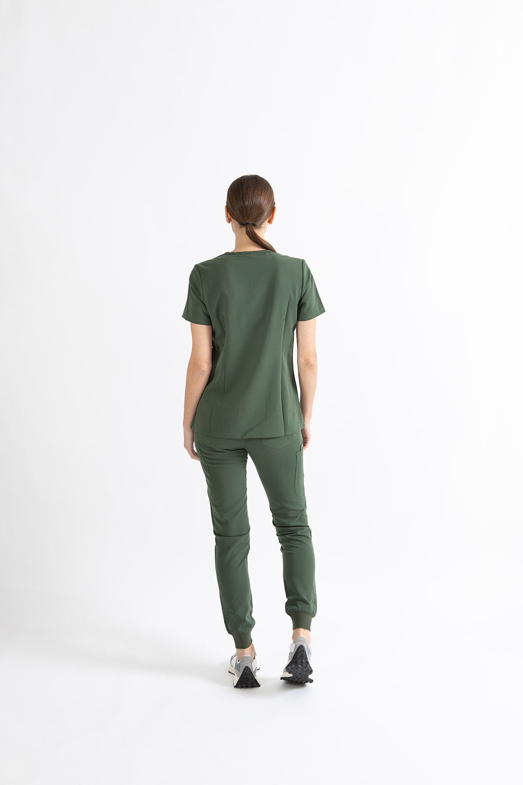 SUPER-SOFT THREE POCKET WOMEN'S SCRUB TOP (KHAKI GREEN)