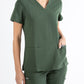 SUPER-SOFT THREE POCKET WOMEN'S SCRUB TOP (KHAKI GREEN)