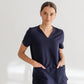 SUPER-SOFT THREE POCKET WOMEN'S SCRUB TOP (NAVY)