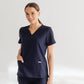 SUPER-SOFT THREE POCKET WOMEN'S SCRUB TOP (NAVY)