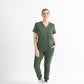 SUPER-SOFT CHEST-POCKETS WOMEN'S SCRUB TOP (KHAKI GREEN)