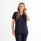 SUPER-SOFT CHEST-POCKETS WOMEN'S SCRUB TOP (NAVY)