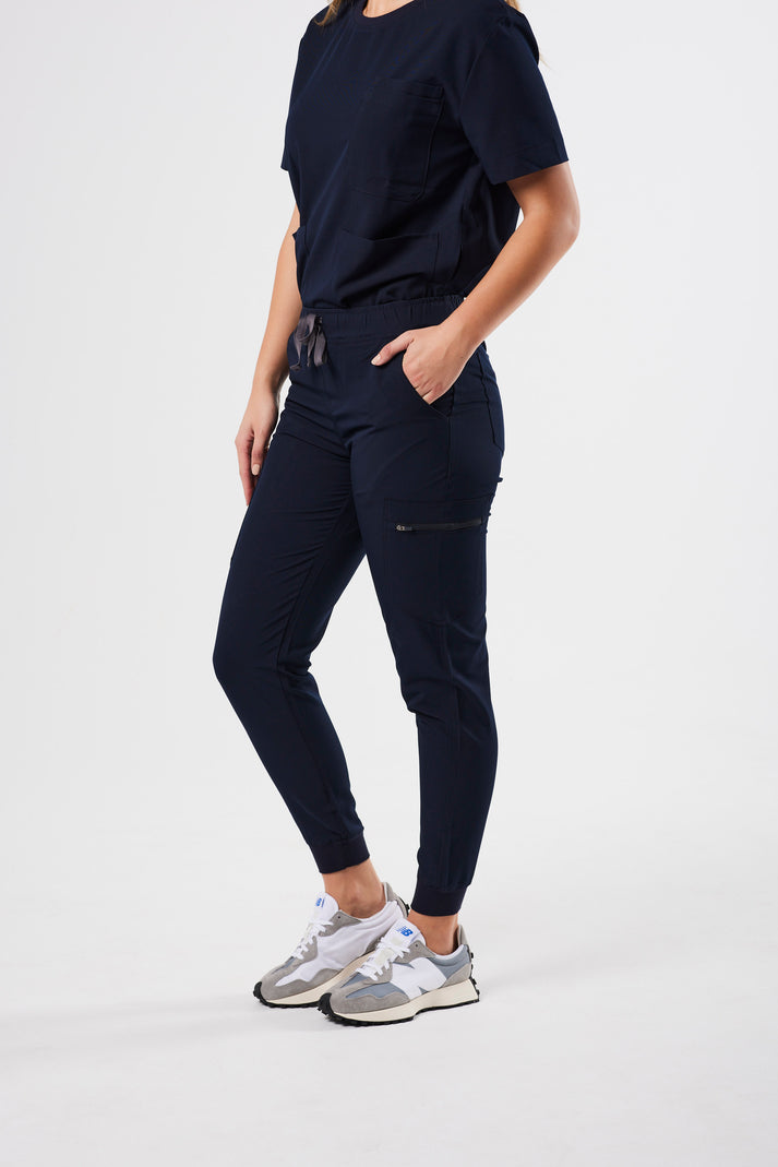 CLASSIC WOMEN'S JOGGER SCRUB PANTS (NAVY) Zzuri Medical Scrubs