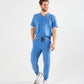 CLASSIC V-NECK WITH SIDE POCKETS MEN'S SCRUB TOP (CEIL BLUE)