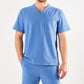 CLASSIC V-NECK WITH SIDE POCKETS MEN'S SCRUB TOP (CEIL BLUE)