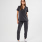 FLEX ONE-POCKET WOMEN'S SCRUB TOP (PEWTER GREY)