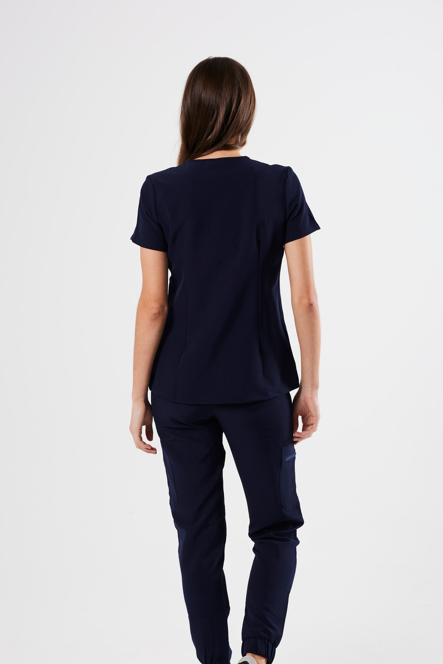 FLEX ONE-POCKET WOMEN'S SCRUB TOP (NAVY)