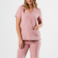 FLEX TWO-POCKET WOMEN'S SCRUB TOP (PINK PEONY)